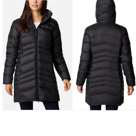 Columbia Women's Autumn Park™ Down Hooded Mid Jacket Black 3X - Picture 1 of 11